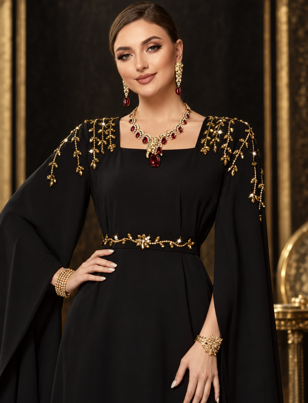 طقم مجوهرات فاخر بتصميم الفهد